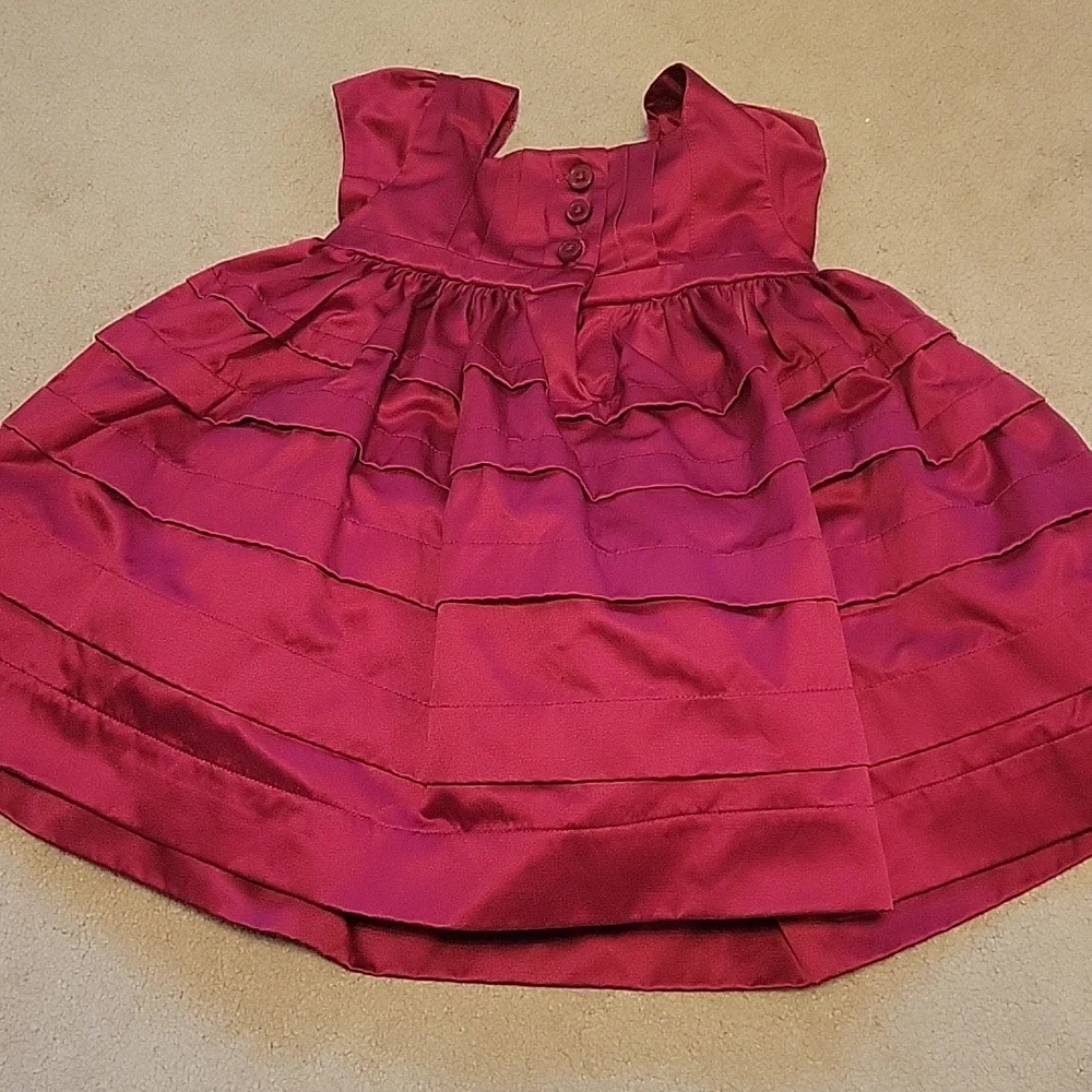 Gymboree Dress Dark Red 3-6 Month Cap Sleeves